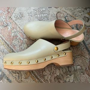 J.Crew Grace Leather Convertible Clog - faded pistachio - 7